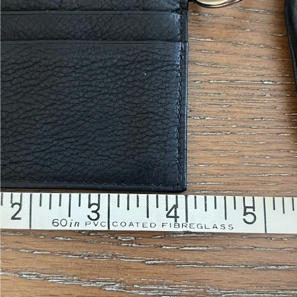 Fossil Black Floral Embossed Leather Key Pouch Wallet with ID Card Holder - Picture 8 of 11